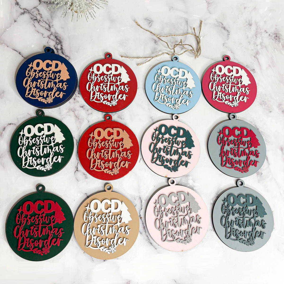 Handcrafted 3D Wooden Christmas Ornaments Imperfect OCD Style Limited Edition Tree Hanging Decor - Image 28