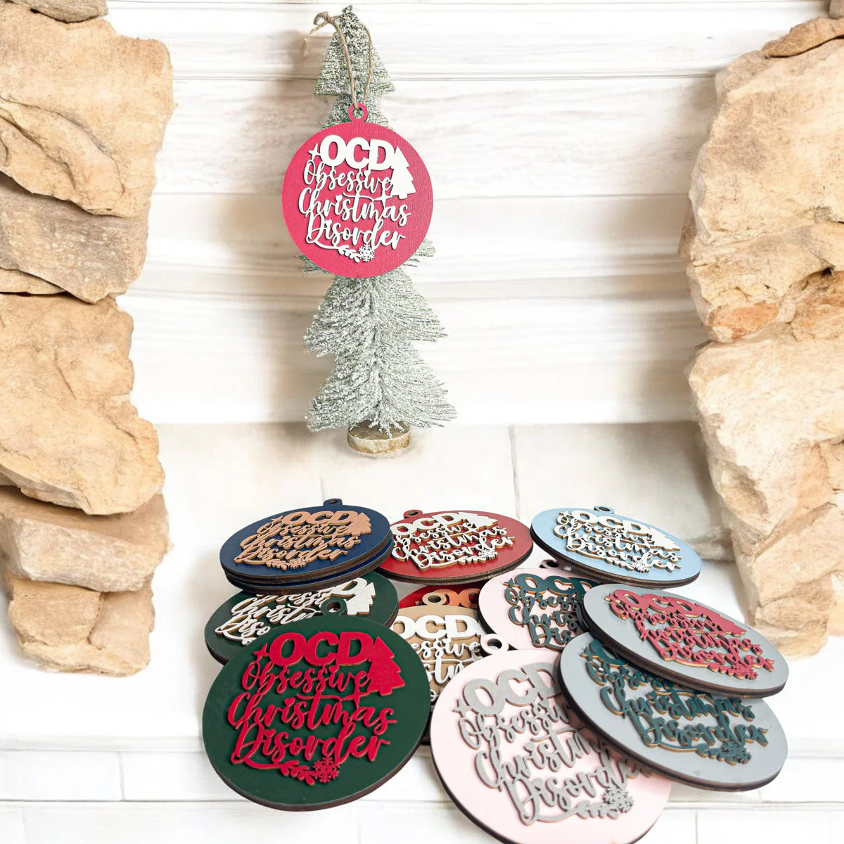 Handcrafted 3D Wooden Christmas Ornaments Imperfect OCD Style Limited Edition Tree Hanging Decor - Image 31