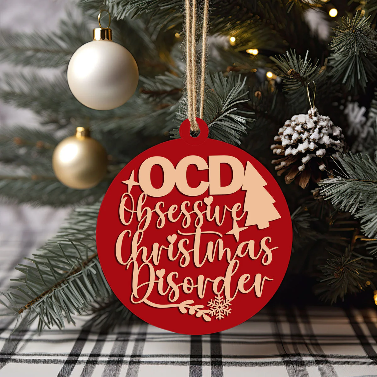 Handcrafted 3D Wooden Christmas Ornaments Imperfect OCD Style Limited Edition Tree Hanging Decor - Image 33