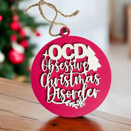 Handcrafted 3D Wooden Christmas Ornaments Imperfect OCD Style Limited Edition Tree Hanging Decor - Image 42