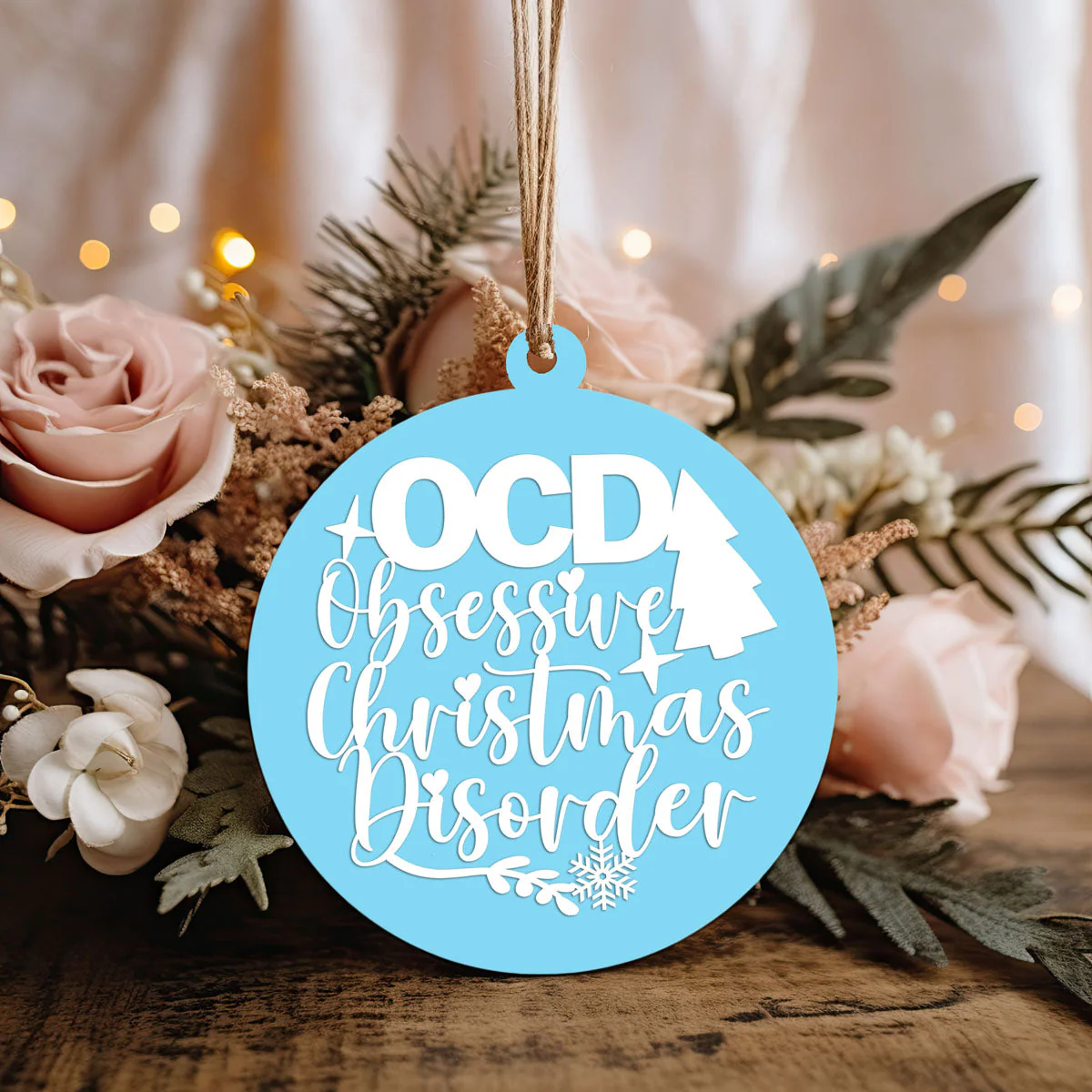 Handcrafted 3D Wooden Christmas Ornaments Imperfect OCD Style Limited Edition Tree Hanging Decor - Image 7