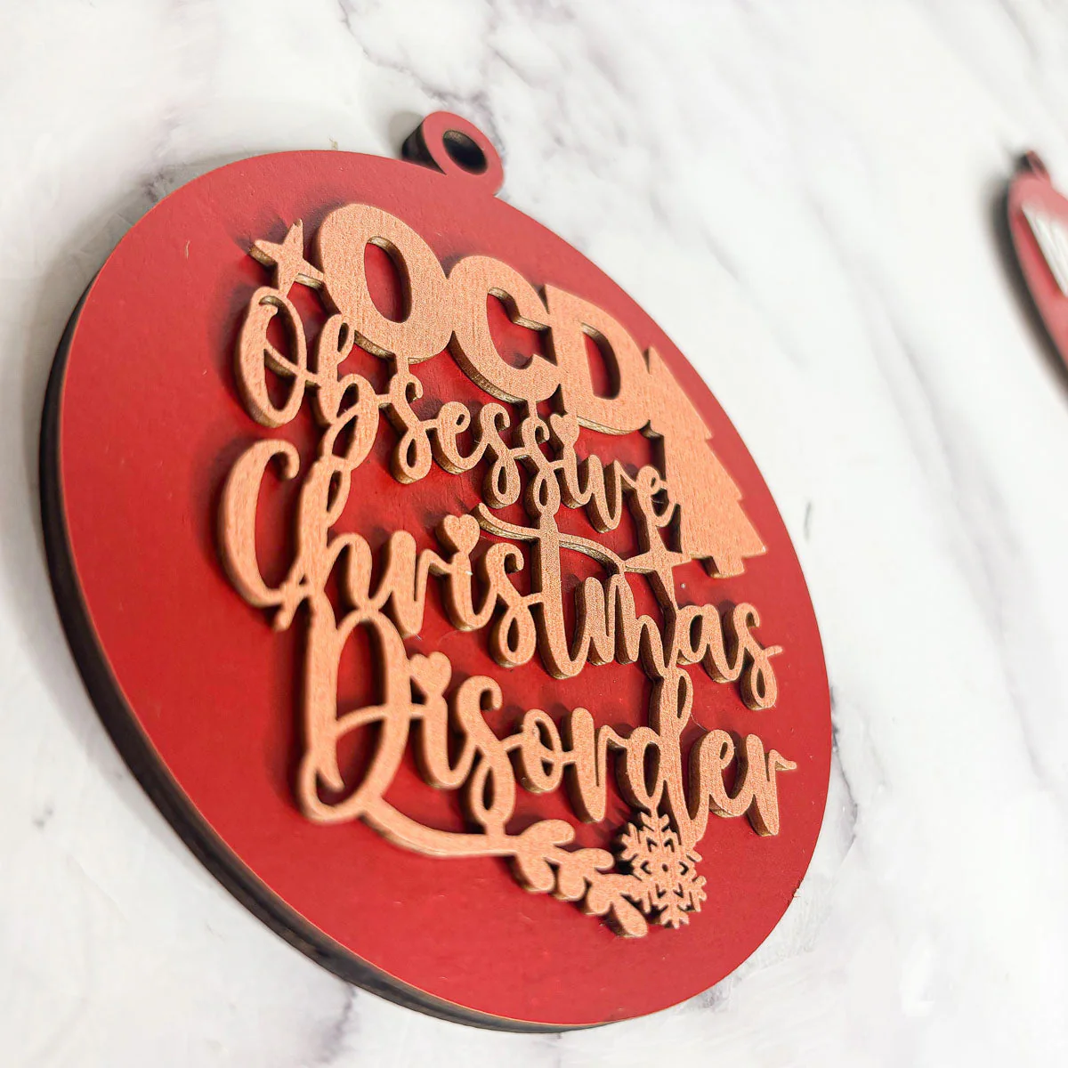 Handcrafted 3D Wooden Christmas Ornaments Imperfect OCD Style Limited Edition Tree Hanging Decor - Image 8