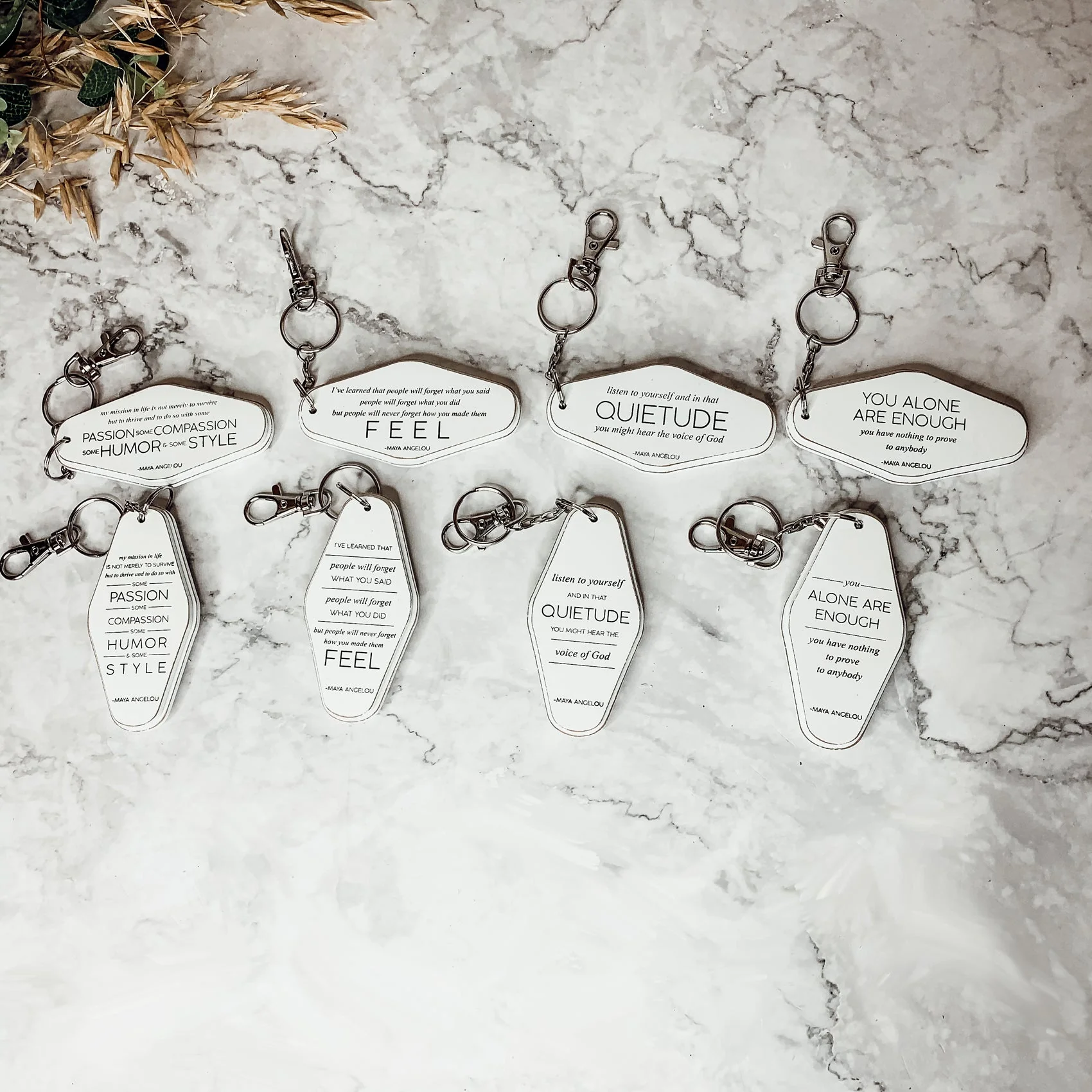 Wooden Inspirational Keychains Double Sided Engraved Motivational Messages Vertical Horizontal - Image 10