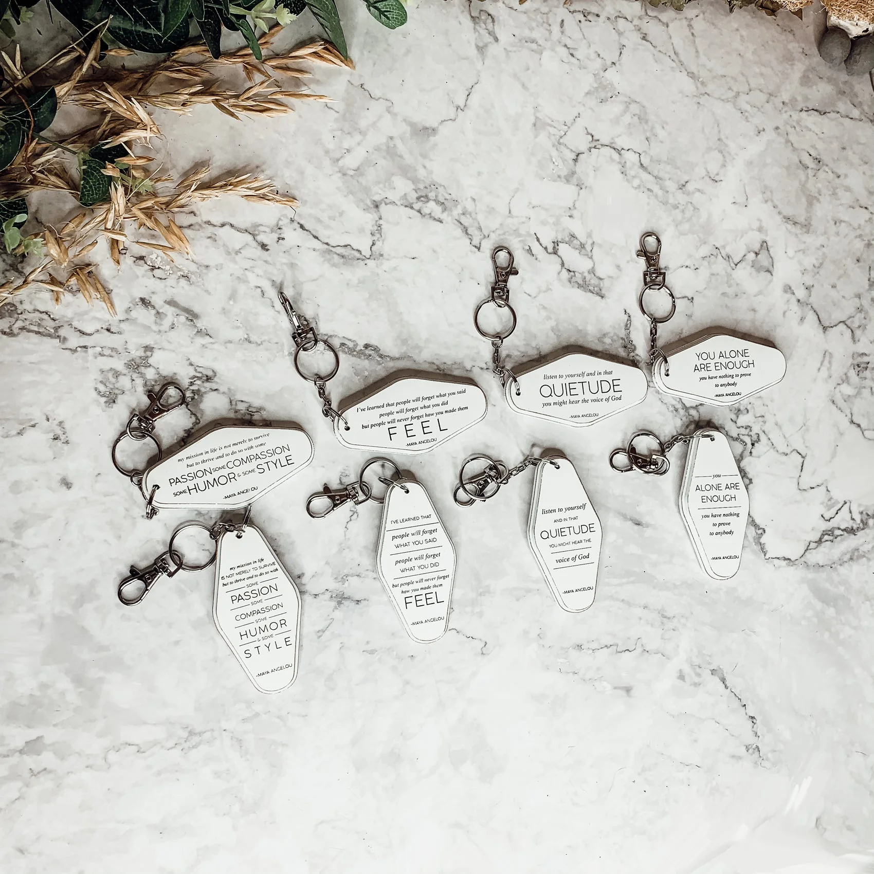 Wooden Inspirational Keychains Double Sided Engraved Motivational Messages Vertical Horizontal - Image 12