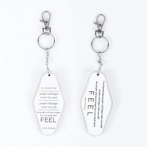 Wooden Inspirational Keychains Double Sided Engraved Motivational Messages Vertical Horizontal - Image 20