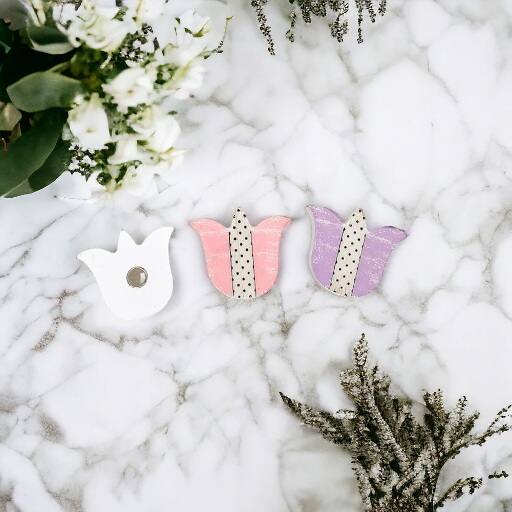 Handmade Wooden Magnetic Spring Magnets Set Of 3 Easter Egg Decorative Fridge Magnets - Image 12