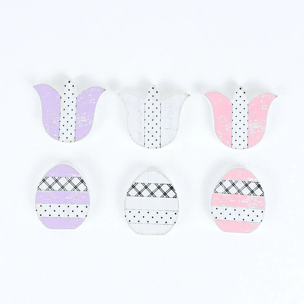 Handmade Wooden Magnetic Spring Magnets Set Of 3 Easter Egg Decorative Fridge Magnets - Image 16