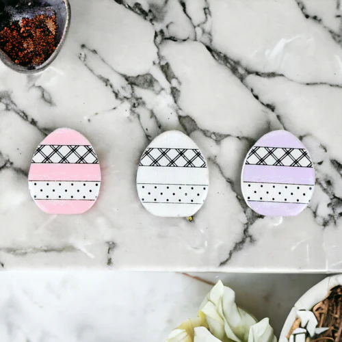 Handmade Wooden Magnetic Spring Magnets Set Of 3 Easter Egg Decorative Fridge Magnets - Image 18