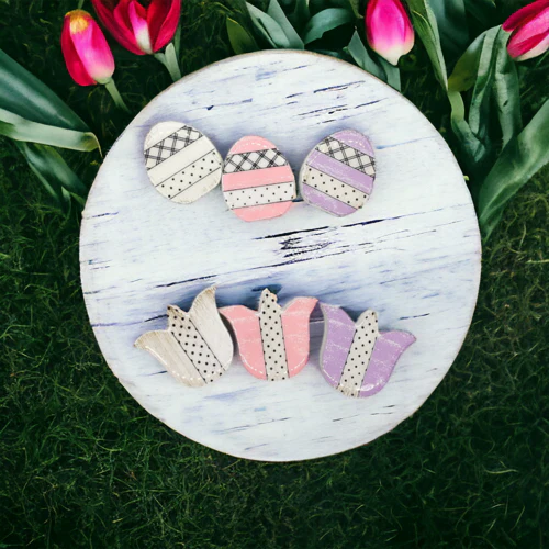 Handmade Wooden Magnetic Spring Magnets Set Of 3 Easter Egg Decorative Fridge Magnets - Image 19