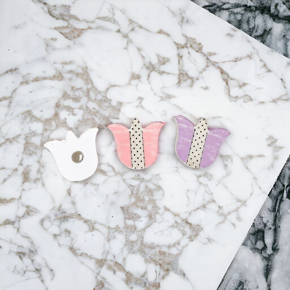 Handmade Wooden Magnetic Spring Magnets Set Of 3 Easter Egg Decorative Fridge Magnets - Image 6