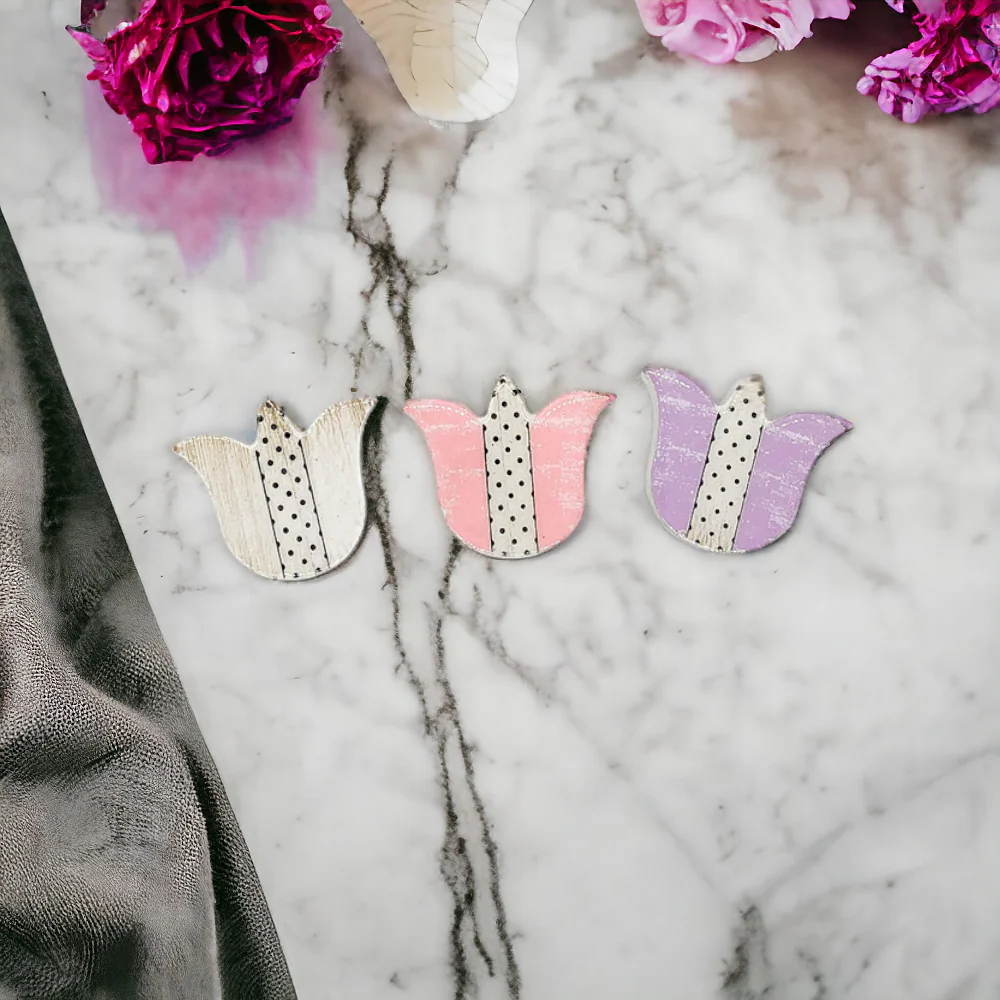 Handmade Wooden Magnetic Spring Magnets Set Of 3 Easter Egg Decorative Fridge Magnets - Image 9