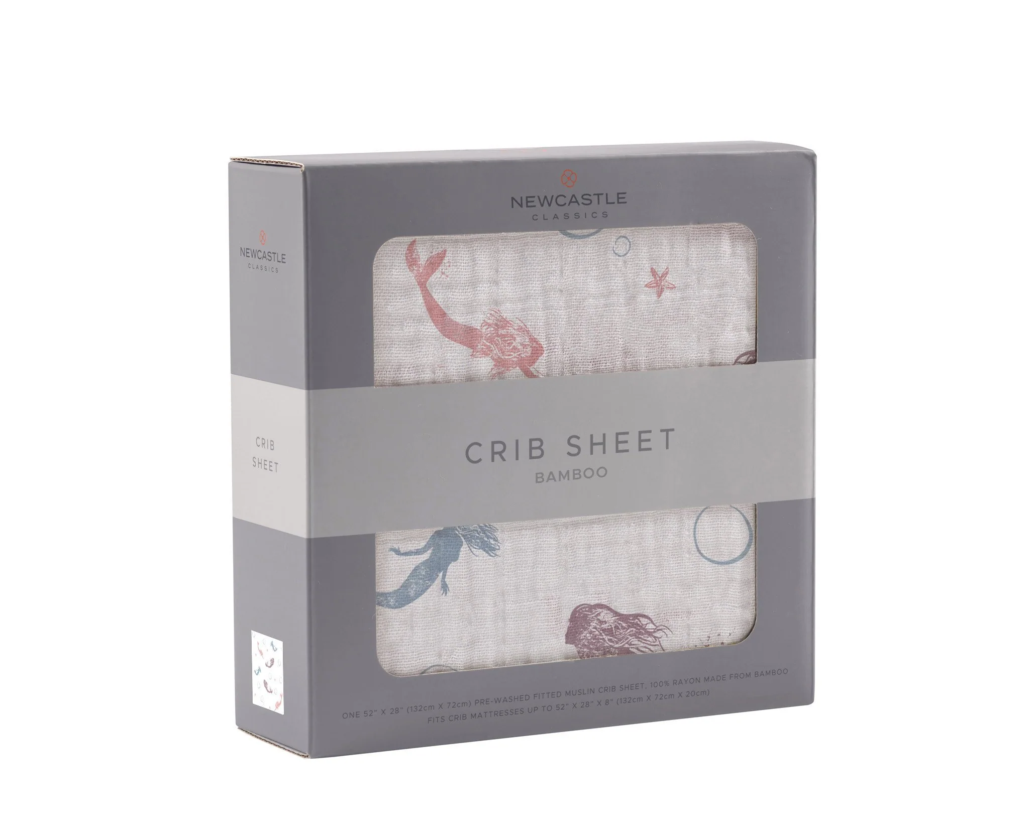 Mermaid Bamboo Muslin Crib Sheet Ultra Soft Breathable - Image 3