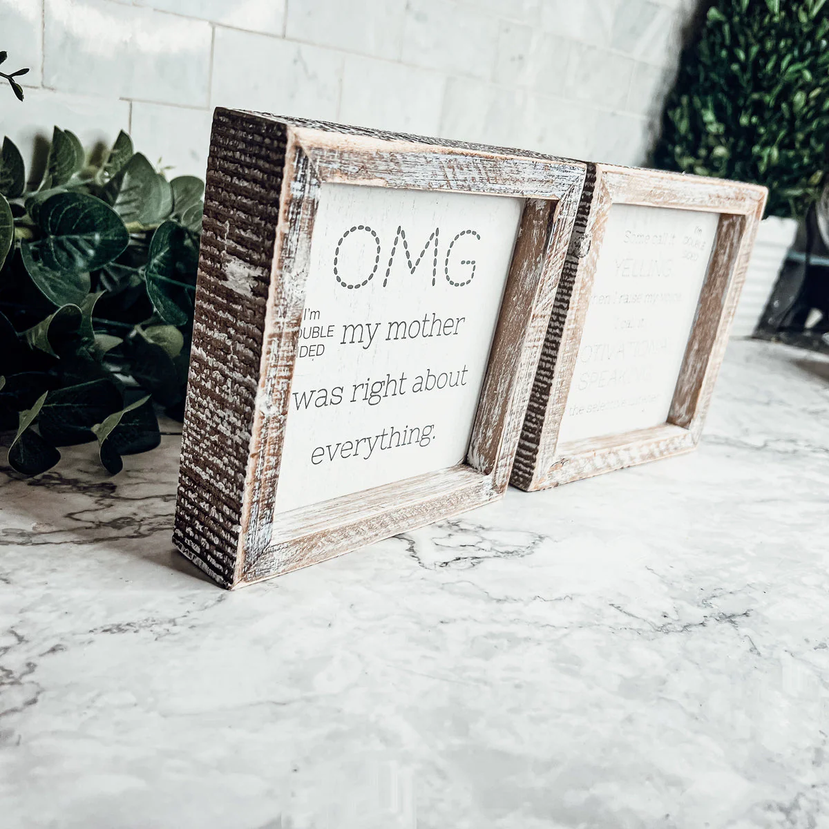 Funny Double Sided 6 Inch Wooden Mom Sign Desk Plaque Home Decor Gift For Mother - Image 12