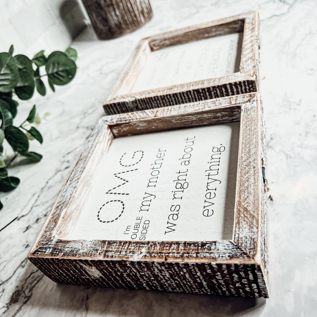 Funny Double Sided 6 Inch Wooden Mom Sign Desk Plaque Home Decor Gift For Mother - Image 5