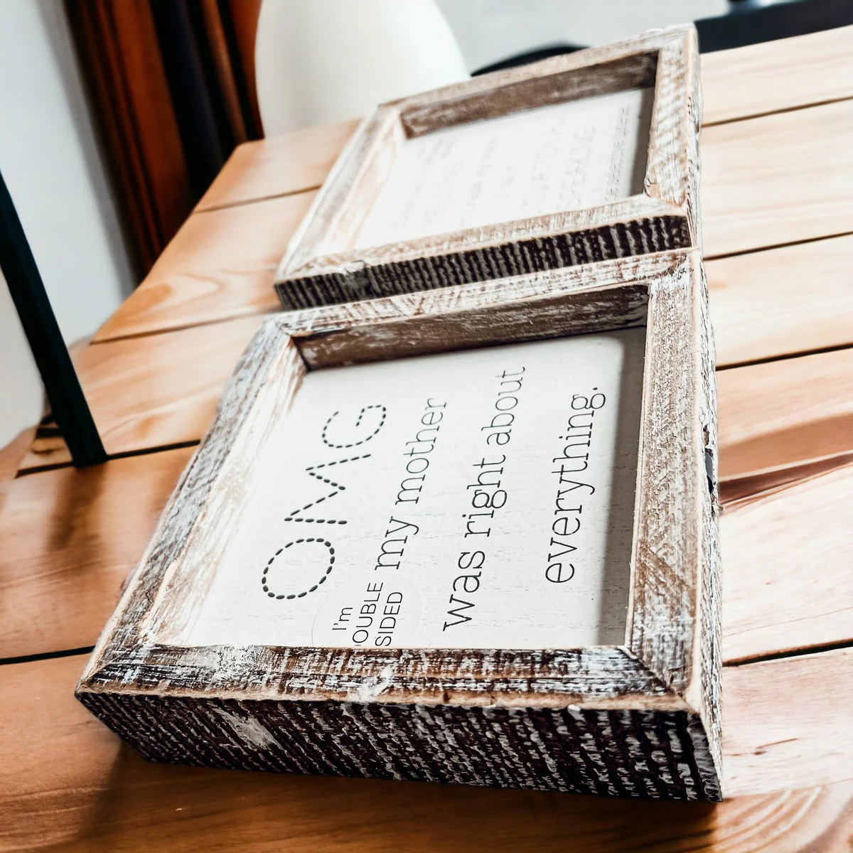 Funny Double Sided 6 Inch Wooden Mom Sign Desk Plaque Home Decor Gift For Mother - Image 8