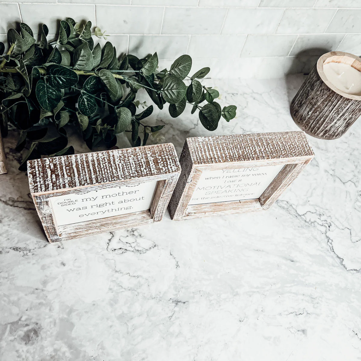 Funny Double Sided 6 Inch Wooden Mom Sign Desk Plaque Home Decor Gift For Mother - Image 9