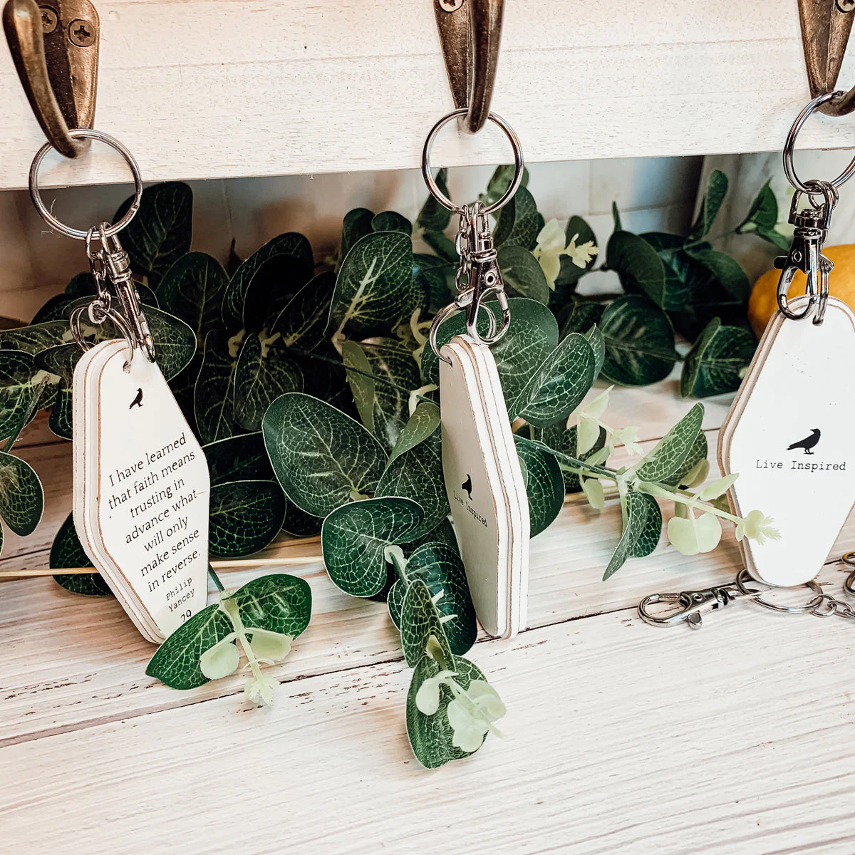 Wooden Inspirational Key Chains Reversible Heavy Duty Motivational Quotes Keyring Set 10 Plus Styles - Image 16