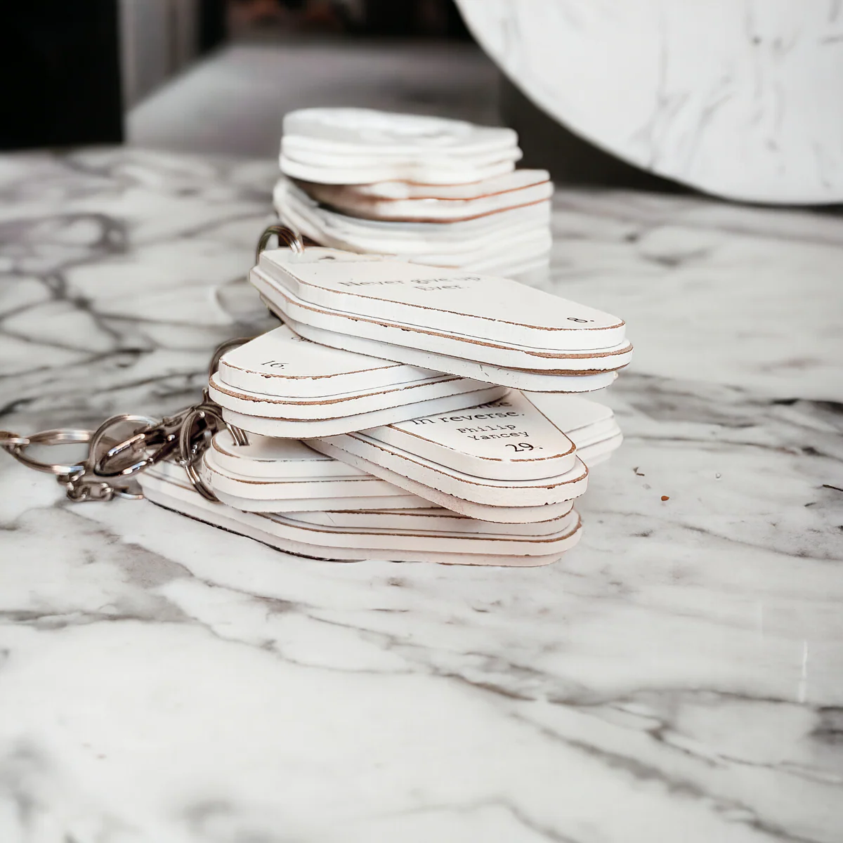 Wooden Inspirational Key Chains Reversible Heavy Duty Motivational Quotes Keyring Set 10 Plus Styles - Image 3