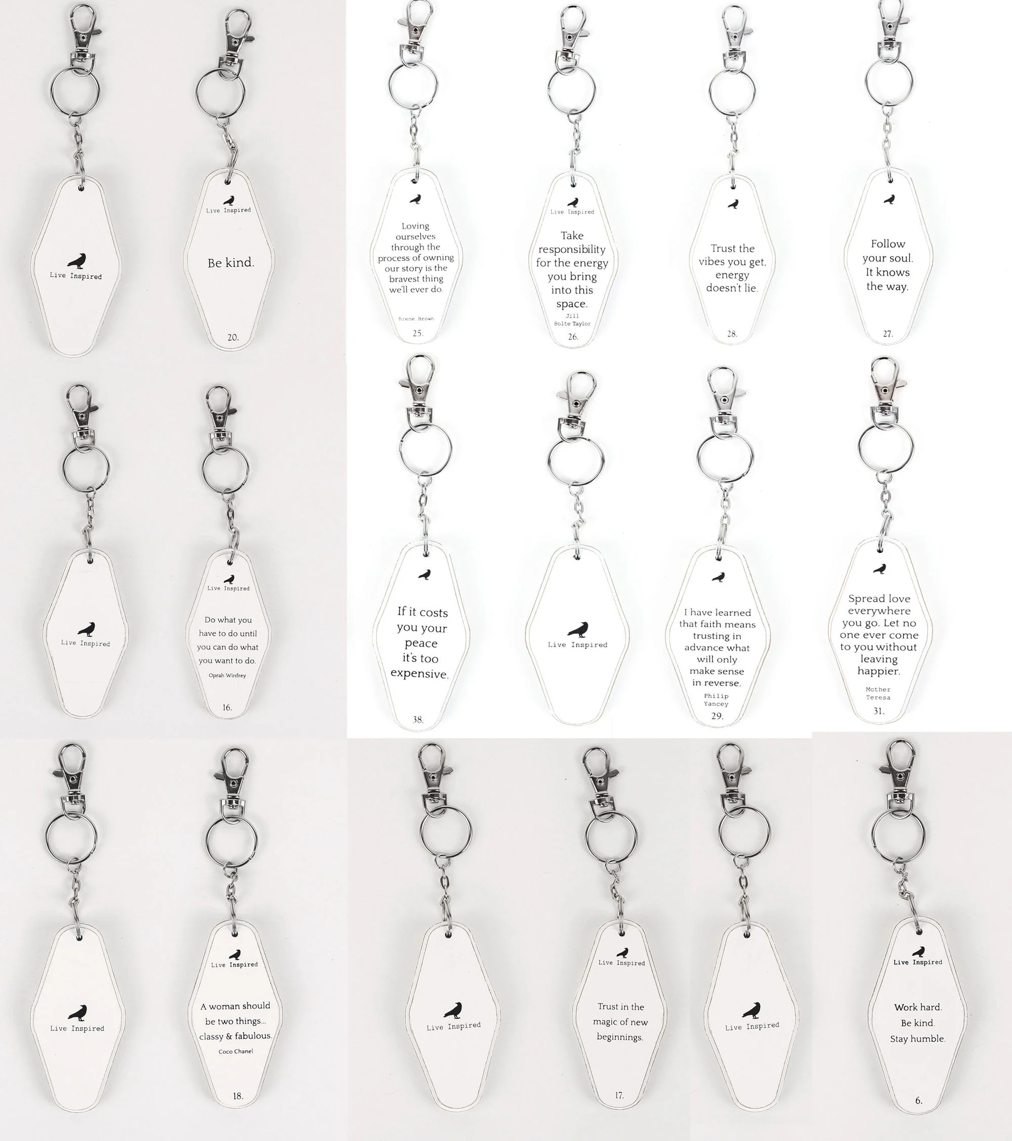 Wooden Inspirational Key Chains Reversible Heavy Duty Motivational Quotes Keyring Set 10 Plus Styles - Image 5