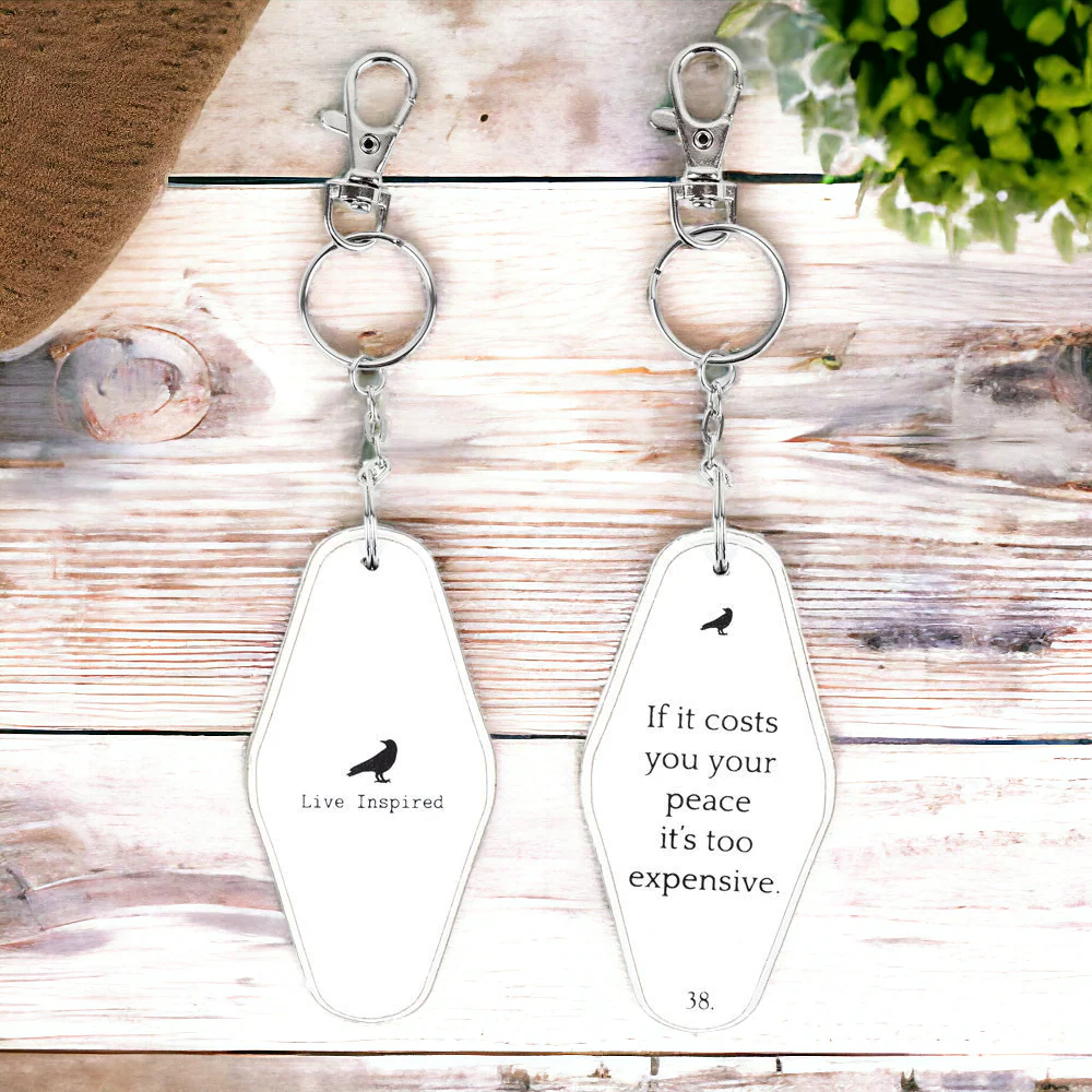 Wooden Inspirational Key Chains Reversible Heavy Duty Motivational Quotes Keyring Set 10 Plus Styles - Image 8