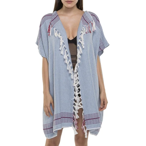 Turkish Cotton Pom Pom Tunic Cover-Up One Size Beach Swimsuit Dress - Image 5
