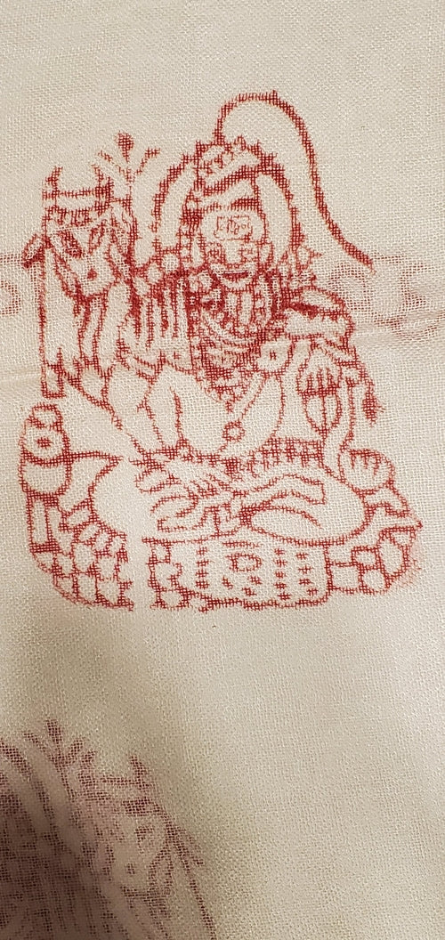 Om Print White Scarf Spiritual Symbol Boho Lightweight - Image 4