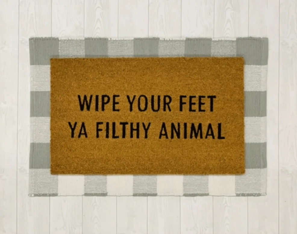 Wipe Your Feet Funny Doormat Outdoor Welcome Mat Quote Rug For Porch - Image 3
