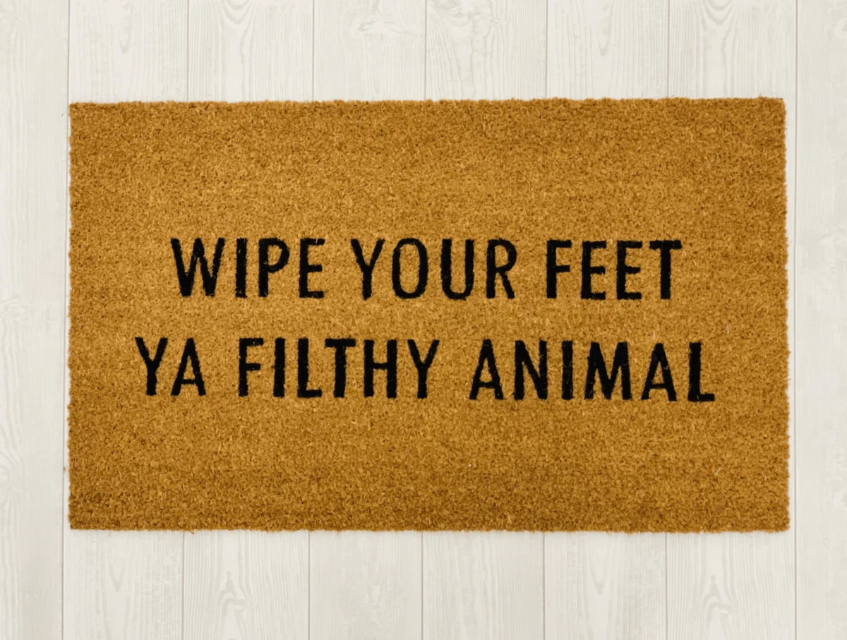 Wipe Your Feet Funny Doormat Outdoor Welcome Mat Quote Rug For Porch - Image 5