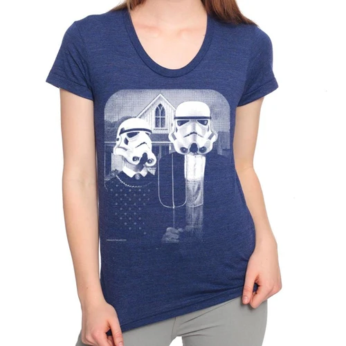 Stormtrooper American Gothic Womens Graphic Tee Shirt - Image 5