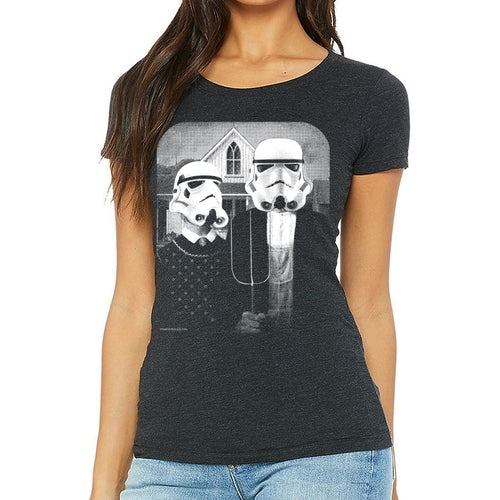Stormtrooper American Gothic Womens Graphic Tee Shirt - Image 6